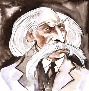 Karl Goldmark, Hungarian composer (1830-1915); color caricature by Neale Osborne